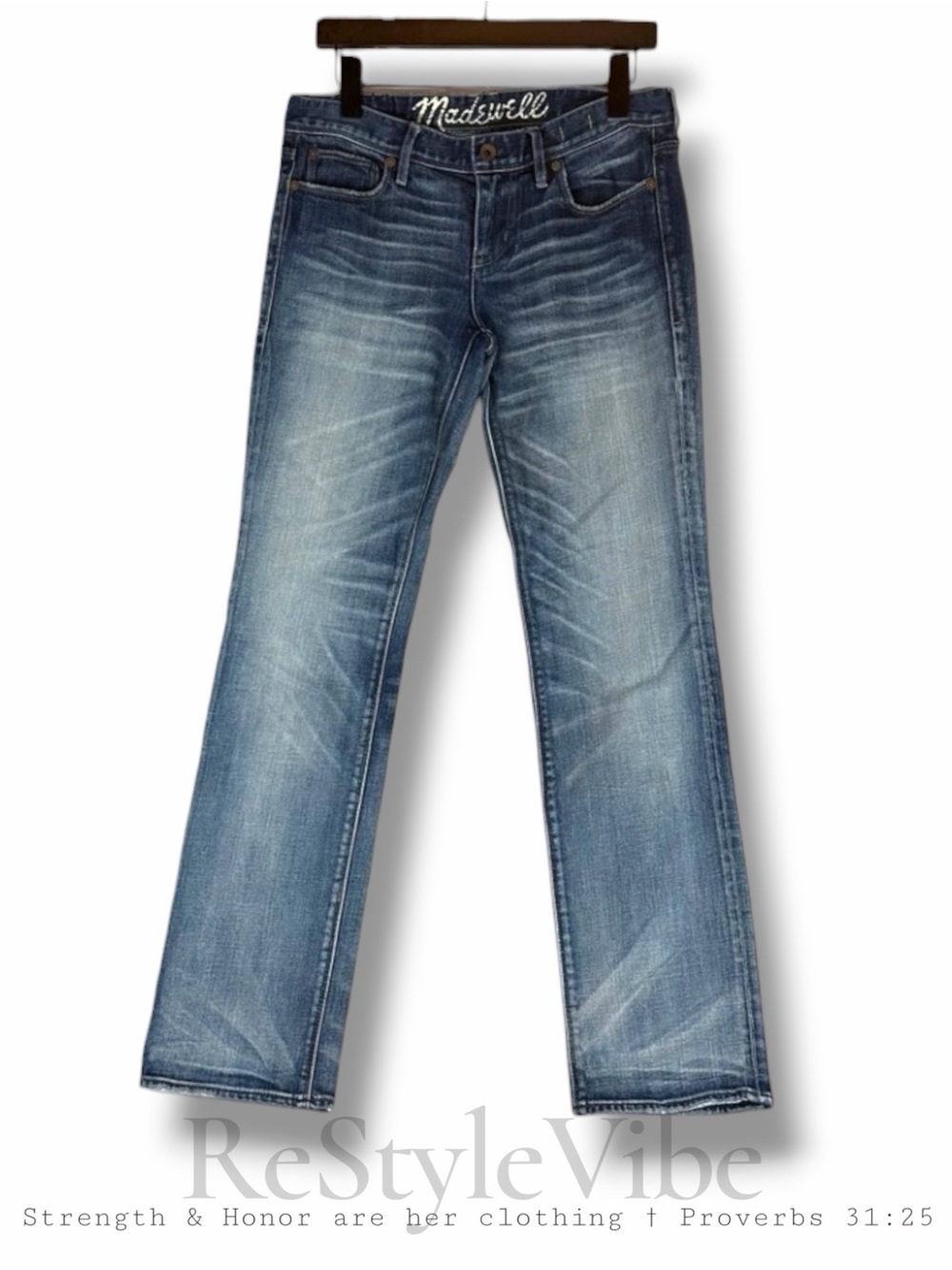 MADEWELL Men’s Size 29x32 Denim Jeans Straight Low Rise Fit Style Stretch